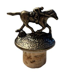 Blanton’s Bourbon Whiskey Cork Bottle Stopper w/Race Horse & Jockey Letter 2nd N